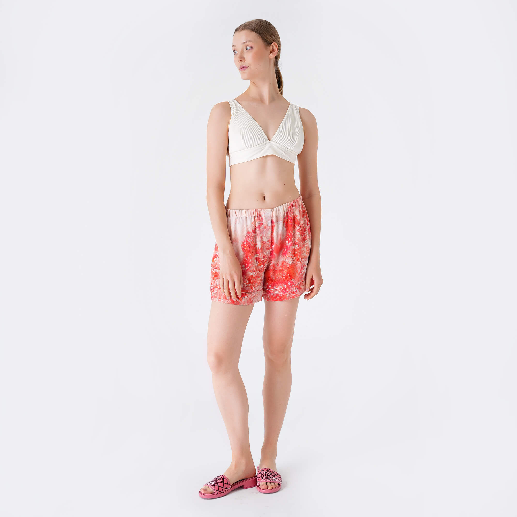 Alexander McQueen - Light Orange Silk Short